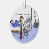 Physiotherapeut, lange schwarze Haare Keramik Ornament (Rechts)