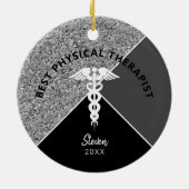 Physiotherapeut Medical Silver Personalisiert Keramik Ornament (Hinten)