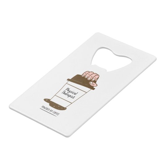 Physiotherapeut mit Kaffee Geldbeutel Flaschenöffner (Rückseite Schrägansicht)
