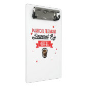 Physiotherapeut mit Kaffee Mini Klemmbrett (Schrägansicht)