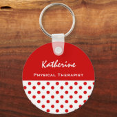 Physiotherapeut Niedlich Polka Dot Schlüsselanhäng Schlüsselanhänger (Vorderseite)
