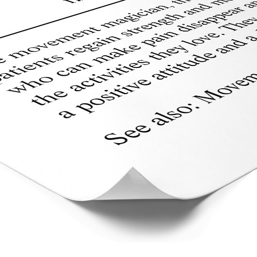 Physiotherapeut Personalisiertes Geschenk Poster (Ecke)