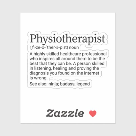 Physiotherapeut Physiotherapeut Therapie PT Gesche Aufkleber (Blatt)