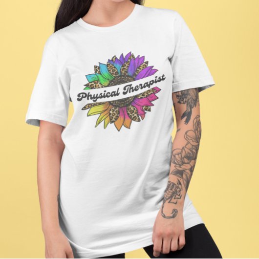 Physiotherapeut Profession Regenbogenblüte T-Shirt