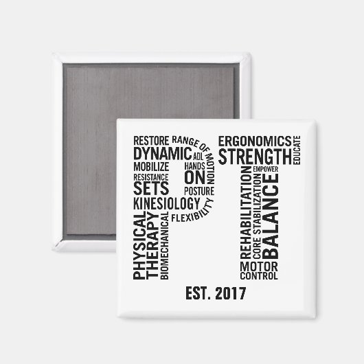 Physiotherapeut PT Magnet (Vorderseite/Rückseite)