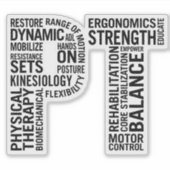 Physiotherapeut PT Physikalische Therapie Aufklebe Aufkleber (Vorderseite)