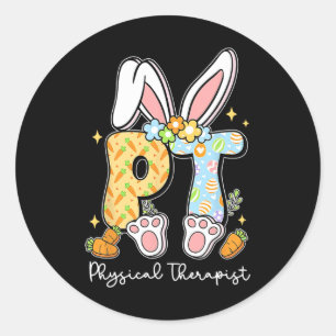 Physiotherapeut PT Physikalische Therapie Bunny Ea Runder Aufkleber