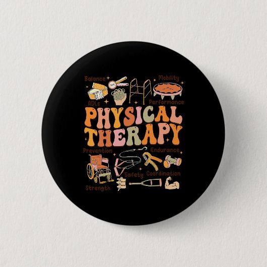 Physiotherapeut Pt Pta Fall Erntedank Physischer Button (Vorderseite)