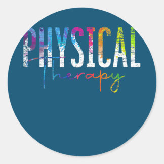 Physiotherapeut PT Übung farbig Physikalisch Runder Aufkleber