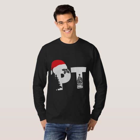 Physiotherapeut PT Weihnachtsmannmütze Weihnachten T-Shirt (Vorne ganz)