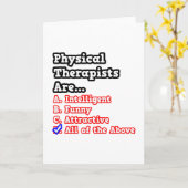 Physiotherapeut Quiz...Joke Karte (Gelbe Blume)