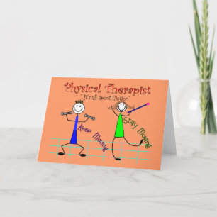 Physiotherapeut Stick People "Behalt Moving" Karte