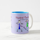 Physiotherapeut Stick People "Behalt Moving" Zweifarbige Tasse (VorderseiteRechts)