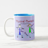 Physiotherapeut Stick People "Behalt Moving" Zweifarbige Tasse (Links)