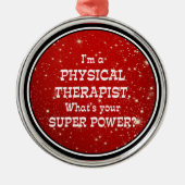 Physiotherapeut Super-Power Ornament Aus Metall (Vorne)