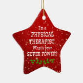 Physiotherapeut Super Power, Weihnachtsdesign Keramik Ornament (Rechts)