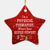 Physiotherapeut Super Power, Weihnachtsdesign Keramik Ornament (Hinten)