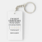 Physiotherapeut überprüft Sie nicht den Beutel Schlüsselanhänger (Rückseite)