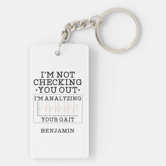 Physiotherapeut überprüft Sie nicht den Beutel Schlüsselanhänger (Rückseite)