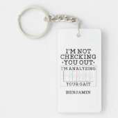 Physiotherapeut überprüft Sie nicht den Beutel Schlüsselanhänger (Vorderseite)