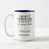 Physiotherapeut überprüft Sie nicht den Beutel Zweifarbige Tasse (Links)