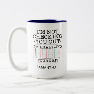 Physiotherapeut überprüft Sie nicht den Beutel Zweifarbige Tasse