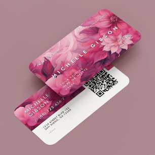 Physiotherapeut Wellness Floral Pink Minimal Visitenkarte