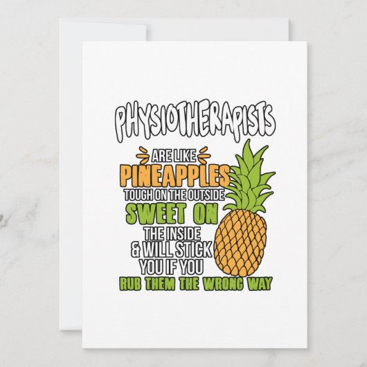 Physiotherapeuten sind wie Ananas. Feiertagskarte (Vorderseite)