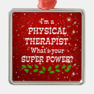 Physiotherapeuten-Superkraft, Weihnachtsdesign Ornament Aus Metall