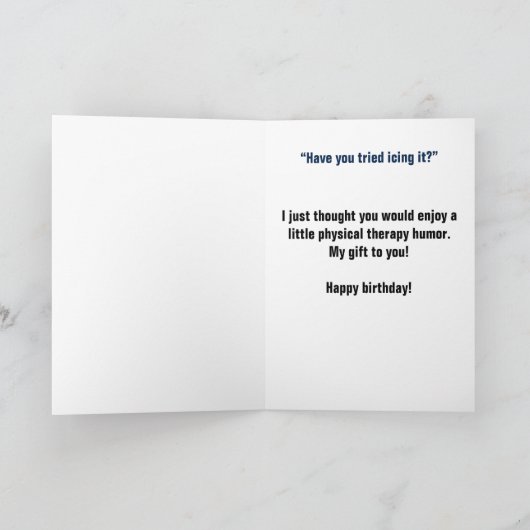 Physiotherapeutin Funny Birthday Card Karte (Innenseite)
