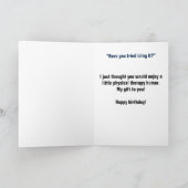 Physiotherapeutin Funny Birthday Design 1 Karte (Innenseite)