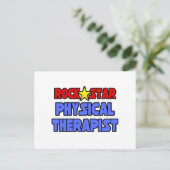Physiotherapeutin Rock Star Postkarte (Stehend Vorderseite)