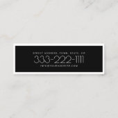 Physiotherapeutin Schwarz-Weiß-Karte Mini Visitenkarte (Rückseite)