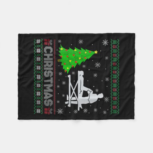Physiotherapeutin Xmas Tree Lighting Ugly Fleecedecke (Vorderseite (Horizontal))