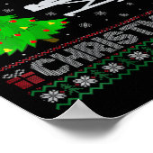 Physiotherapeutin Xmas Tree Lighting Ugly Poster (Ecke)