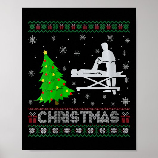 Physiotherapeutin Xmas Tree Lighting Ugly Poster (Vorne)
