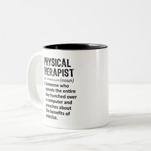 Physiotherapeutische Definition Zweifarbige Tasse (Vorderseite Links)