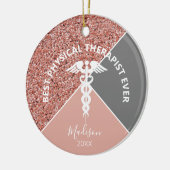 Physiotherapeutische Rose Gold Personalisiertes Ja Keramik Ornament (Links)