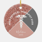 Physiotherapeutische Rose Gold Personalisiertes Ja Keramik Ornament (Hinten)