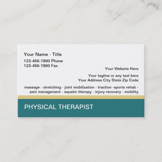 PhysiotherapeutModern Simple Business Cards Visitenkarte (Vorderseite)