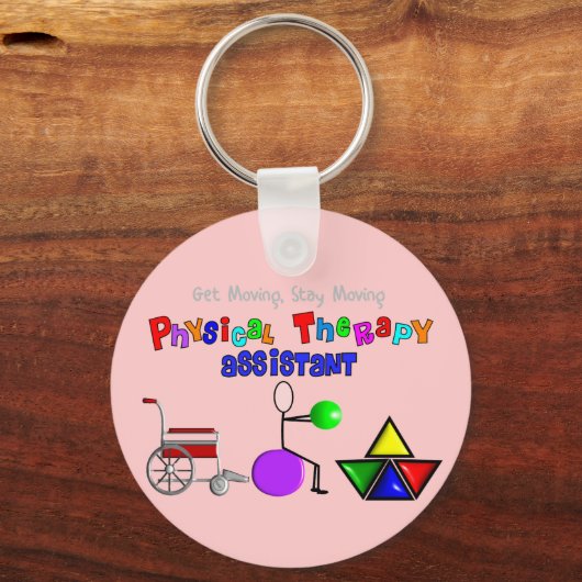Physiotherapie-Assistent gibt einzigartige Grafike Schlüsselanhänger (Vorderseite)