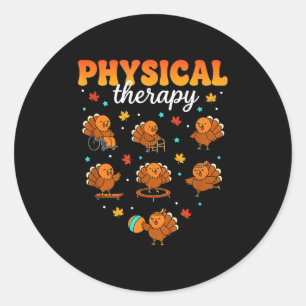 Physiotherapie Truthahn Dankbar Pt Therast Dankt Runder Aufkleber