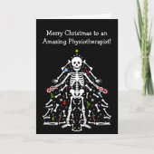 Physiotherapist Merry Christmas Tree Skeleton Karte (Vorderseite)