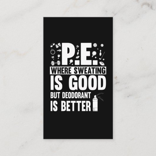 Physische Bildung PE Lehrer Joke Visitenkarte (Vorderseite)