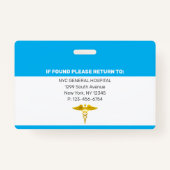 PHYSISCHE HILFE| Foto-ID des Krankenhauses Ausweis (Rückseite)