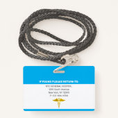 PHYSISCHE HILFE| Foto-ID des Krankenhauses Ausweis (Rückseite mit Schlüsselband)