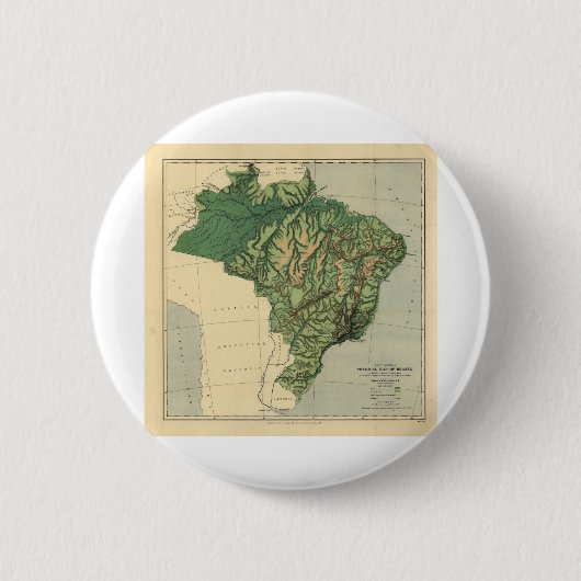 physische Karte Brasiliens Button (Vorderseite)