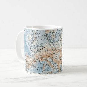 Physische Karte von Europa (1916) Kaffeetasse