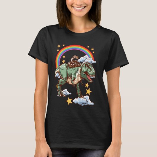 Phyton Rides a Dinosaur Dino T-Shirt (Vorderseite)