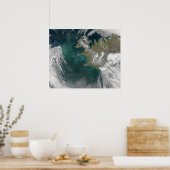 Phytoplankton blüht im Nordatlantik Poster (Küche)
